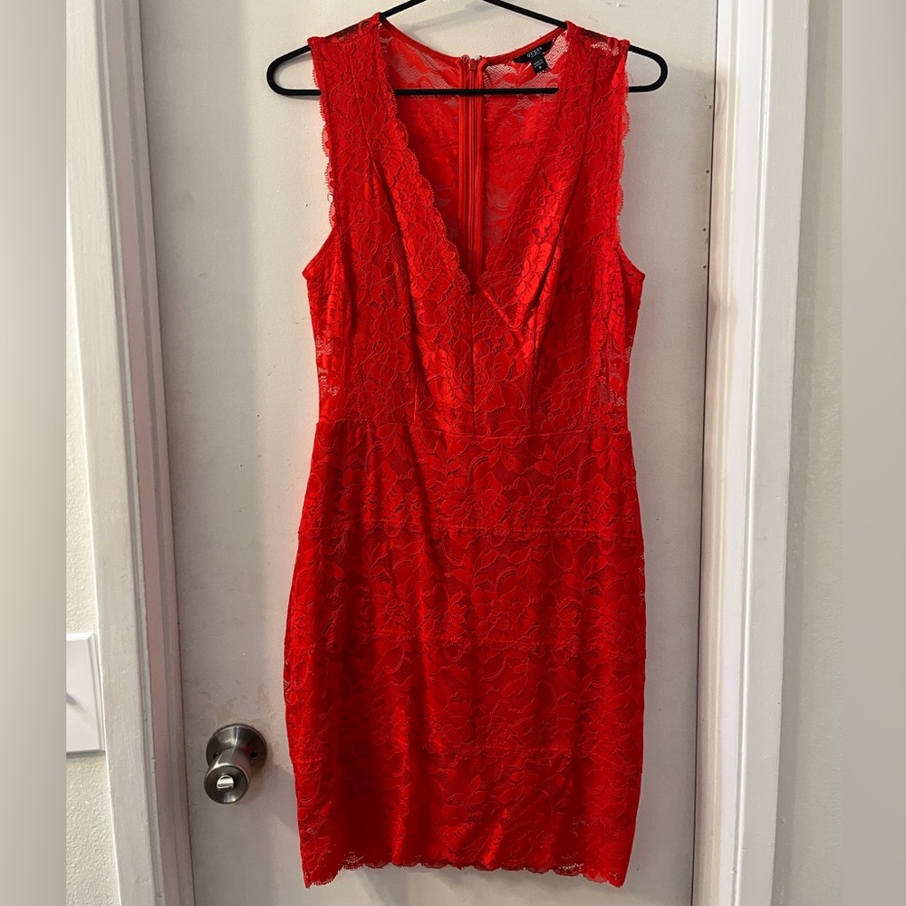 Red lace guess dress